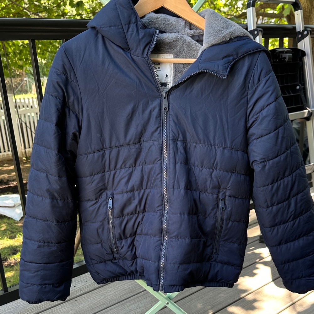 Abercrombie & Fitch Navy Cozy Performance Puffer Jacket with Hood